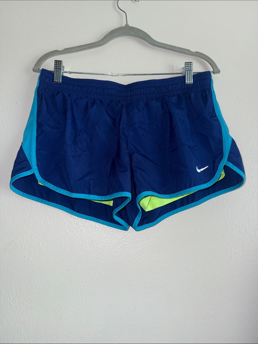 Nike Women’s Navy Blue Athletic Shorts with Aqua Trim